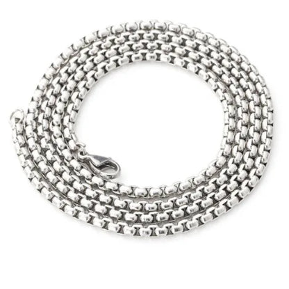 Black Cord Necklace with Stainless Steel Chain for Casual and Formal Looks
