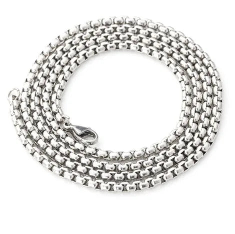 Black Cord Necklace with Stainless Steel Chain for Casual and Formal Looks