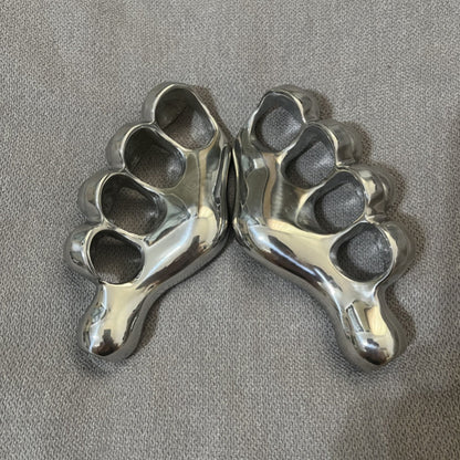 Left and Right Hand Steel Ergonomic Knuckle Duster Manual Polishing