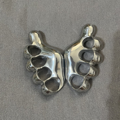 Left and Right Hand Steel Ergonomic Knuckle Duster Manual Polishing