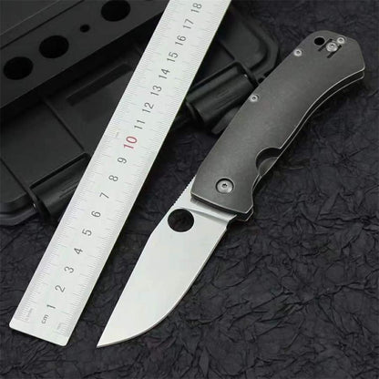 Titanium Alloy Handle Outdoor Knife with D2 Steel Blade for Camping