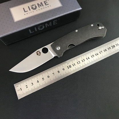 D2 Steel Blade Outdoor Knife with Titanium Alloy Grip for Camping Adventures