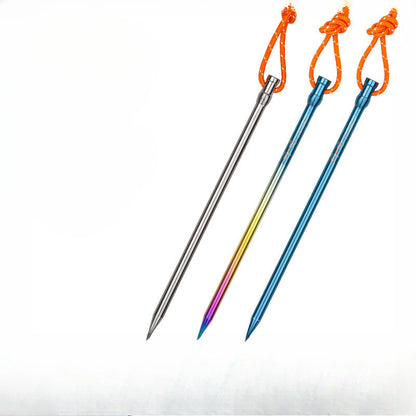 Lightweight Titanium Camp Pegs for Outdoor Adventures