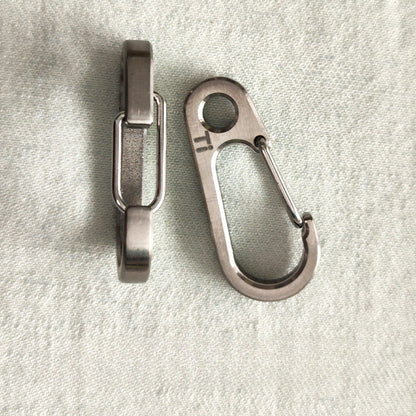 Titanium Carabiner Keychain Spring Clip for EDC Flashlight and Multi Tool