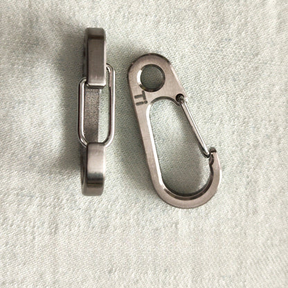 Titanium Spring-Loaded Keychain Carabiner Multi-Tool with EDC Flashlight