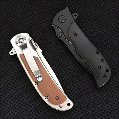 Folding Knife with Durable Wooden Handle for Everyday Self-defense