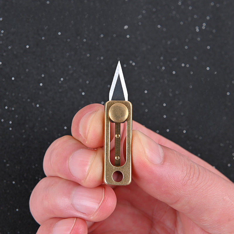 Mini Utility Knife with Brass Slide