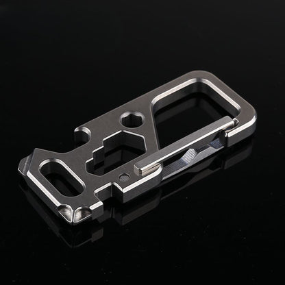 Titanium Keychain Multi Tool with Carabiner and Key Ring for Outdoor Gear