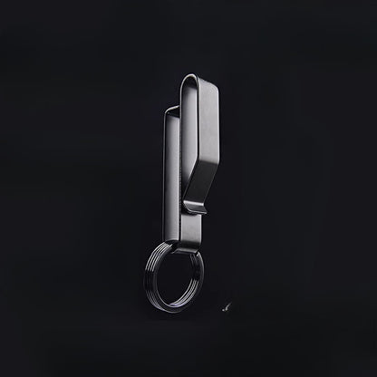Tactical Black Steel Belt Clip Keychain for Men’s Everyday Carry