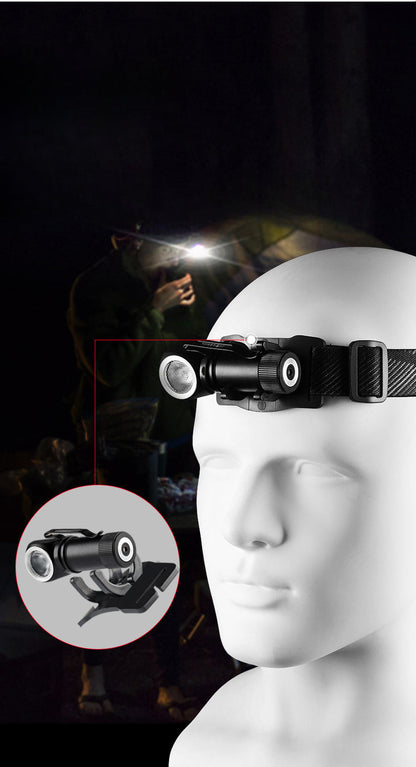 Portable Waterproof Headlamp with Removable Flashlight Torch for Night Use