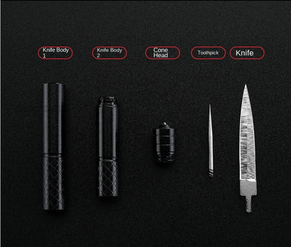 Pencil-Style Pocket Knife for Multi-purpose Outdoor Survival and Tactical EDC