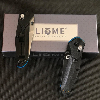 Liome EDC Tool Folding Blade Knife with Dual Color G10 Grip for Outdoor Use