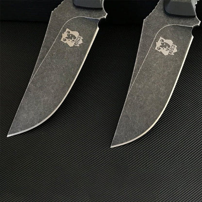 Liome Tactical Straight Knife with G10 and Carbon Fiber Grip for Outdoor Use