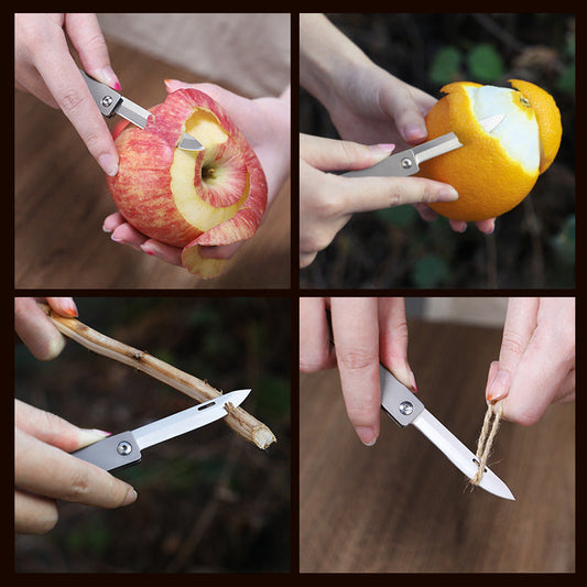 Compact Titanium Folding Knife for Outdoor Adventures and Keychain Use