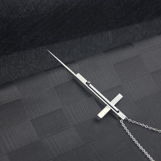 Cross EDC Retractable Pocket Knife Necklace for Personal Defense