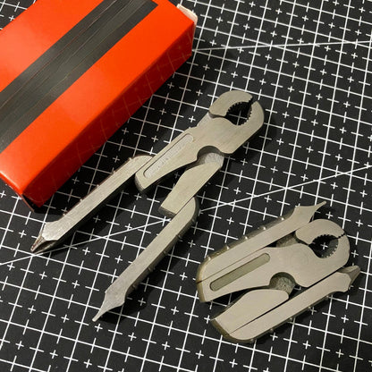 Stainless Steel Multi-Tool Organizer with Keychain Attachment