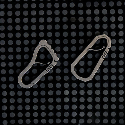 Springy Footprint TC4 Titanium Keyring Lightweight and Durable EDC Accessory